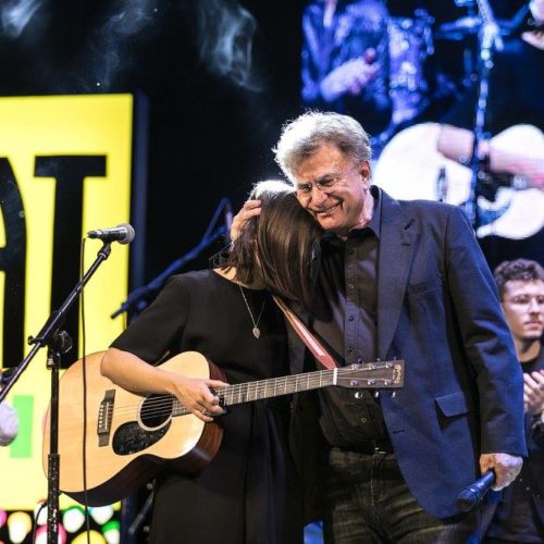 Roberta Finocchiaro and Red Ronnie at the award ceremony of the FIAT MUSIC contest